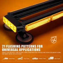 Load image into Gallery viewer, Xprite Rooftop LED Strobe Light Pursuit 26" COB Series w/ Magnetic Base - Amber / Mixed - Amber Alternate Image