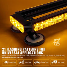 Load image into Gallery viewer, Xprite Rooftop Strobe Light Pursuit 26" LED Series w/ Magnetic Base - Amber / Mixed - Amber Alternate Image