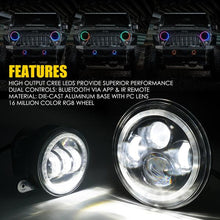 Load image into Gallery viewer, 215.99 Xprite LED Headlights &amp; Fog Lights Jeep Wrangler JK (2007-2018) Exhibit Series w/ RGB Halo Combo - 7" 90W - Redline360 Alternate Image