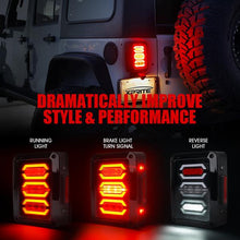 Load image into Gallery viewer, Xprite LED Tail Lights Jeep Wrangler JK JKU (2007-2018) Diamond Series - Clear or Smoke Lens - Clear Alternate Image