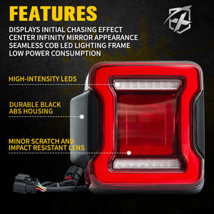 225.99 Xprite LED Tail Lights Jeep Wrangler JL (2018-2019-2020) X-Pro Infinity Series - Redline360