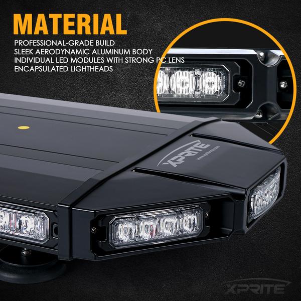 Xprite Roof Top Strobe Light Bar Mini Black Hawk 18" Professional LED ...