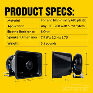 53.99 Xprite 200W Compact Loud Speaker Siren Horn - G1 / G2 - Redline360