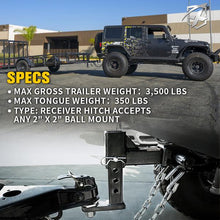 Load image into Gallery viewer, Xprite Rear Receiver Tow Hitch Jeep Wrangler JK/JKU (2007-2018) 2-Inch - No Harness / With Harness - No Harness Alternate Image