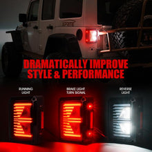 Load image into Gallery viewer, Xprite LED Taillights Jeep Wrangler JK JKU (2007-2018) Linear Series - Smoke / Clear - Clear Alternate Image