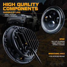 Load image into Gallery viewer, 152.99 Xprite 7" 90W LED Headlights Jeep Wrangler (97-18) White / Red / Blue / Green Halo - Redline360 Alternate Image