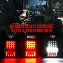 Load image into Gallery viewer, Xprite LED Taillights Jeep Wrangler JK (2007-2018) Destroyer Series - Clear / Smoke - Clear Alternate Image