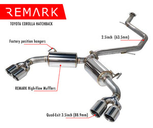 Remark Exhaust Toyota Corolla Hatchback (19-25) Sports Touring Catback