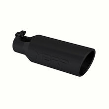Load image into Gallery viewer, MBRP Exhaust Tip [4" OD / 2.5" inlet / 12" long /Angled cut Rolled End / Clampless-no weld] T304 Stainless or Black - Black Coated Aluminized Alternate Image