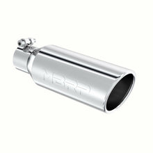 Load image into Gallery viewer, MBRP Exhaust Tip [4" OD / 2.5" inlet / 12" long /Angled cut Rolled End / Clampless-no weld] T304 Stainless or Black - T304 Stainless Steel Alternate Image