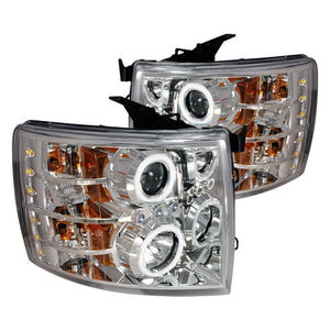 339.95 Spec-D Projector Headlights Chevy Silverado [CCFL Halo LED] (07-12) Black / Chrome - Redline360