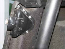 Load image into Gallery viewer, Kentrol Interior Door Latch Brackets Jeep Wrangler CJ/YJ (1981-1995) Polished or Black - Polished Alternate Image