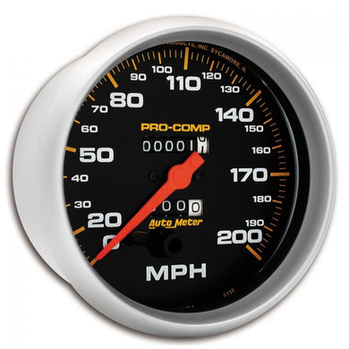 257.94 Autometer Pro-Comp Mechanical Speedometer Gauge 0-200 MPH (5