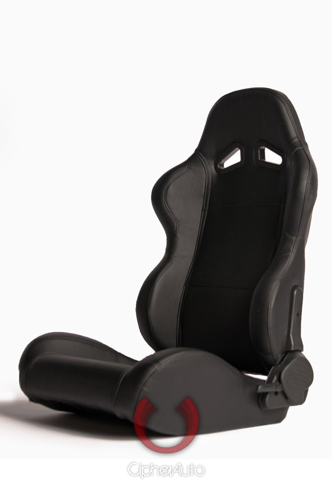 359.00 Cipher Auto Leatherette Seats (Black - Sold as a Pair - Reclining) CPA1001PBK - Redline360