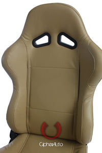 379.00 Cipher Auto Leatherette Seats (Tan - Sold as a Pair - Reclining) CPA1001PBG - Redline360