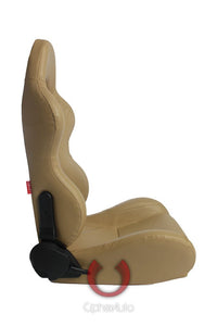 379.00 Cipher Auto Leatherette Seats (Tan - Sold as a Pair - Reclining) CPA1001PBG - Redline360