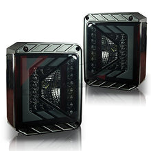 Load image into Gallery viewer, Winjet LED Tail Lights Jeep Wrangler (2007-2016) Gloss Black / Red / Smoke - Black / Smoke Alternate Image
