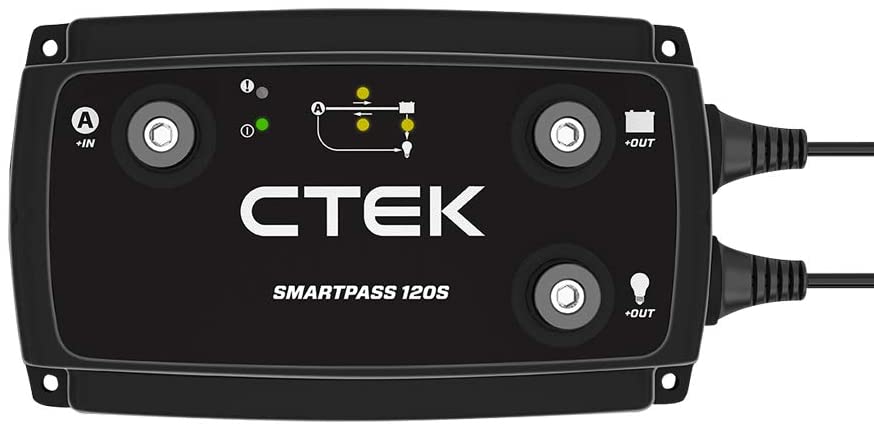 CTEK Battery Charger - Smartpass 120S Power Management for Starter u0026  Service Batteries - 40-289