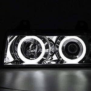 169.95 Spec-D Projector Headlights BMW E36 Coupe 318i 325i 328i M3 (92-98) Halo LED Black or Chrome - Redline360