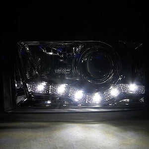 139.95 Spec-D Projector Headlights Ford F250 F350 F450 F550 (99-04) w/ SMD LED Light Strip - Black or Chrome - Redline360