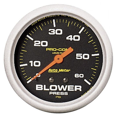 186.34 AutoMeter Pro-Comp Liquid Filled Blower Pressure Gauge w/Memory (2-5/8