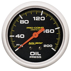 118.86 AutoMeter Pro-Comp Liquid-Filled Mechanical Oil Pressure Gauge (2-5/8") - Redline360