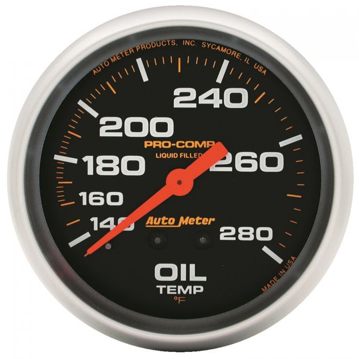 177.89 Autometer Pro-Comp Series 12 Ft. Mechanical Liquid Filled Oil Temperature Gauge (2-5/8