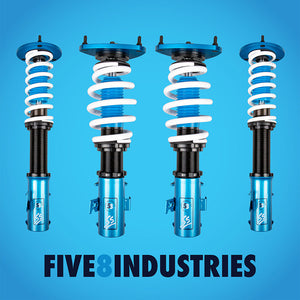 724.00 FIVE8 Coilovers Subaru WRX (02-07) SS Sport w/ Front Camber Plates - Redline360