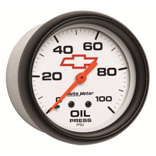 Load image into Gallery viewer, 97.23 AutoMeter Chevy Bowtie Oil Pressure Gauge (2-5/8&quot;) - Mechanical / Air-Core - Redline360 Alternate Image