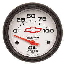 Load image into Gallery viewer, 97.23 AutoMeter Chevy Bowtie Oil Pressure Gauge (2-5/8&quot;) - Mechanical / Air-Core - Redline360 Alternate Image