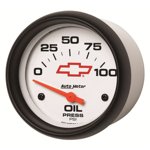 97.23 AutoMeter Chevy Bowtie Oil Pressure Gauge (2-5/8") - Mechanical / Air-Core - Redline360