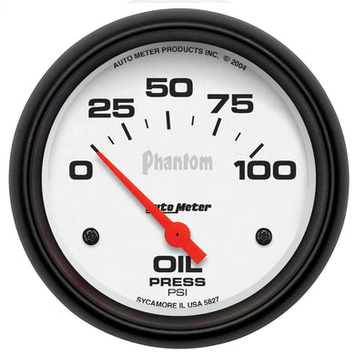 118.87 AutoMeter Phantom Air-Core Oil Pressure Gauge (2-5/8