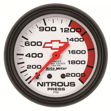 Load image into Gallery viewer, 141.29 AutoMeter Chevy Red Bowtie Mechanical Nitrous Pressure Gauge (2-5/8&quot;) 5828-00406 - Redline360 Alternate Image