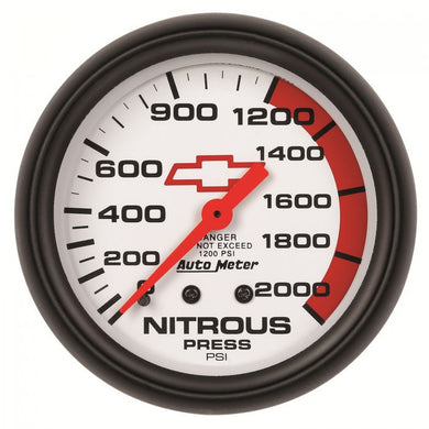 141.29 AutoMeter Chevy Red Bowtie Mechanical Nitrous Pressure Gauge (2-5/8