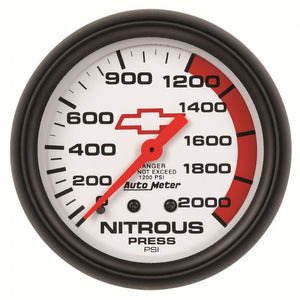 141.29 AutoMeter Chevy Red Bowtie Mechanical Nitrous Pressure Gauge (2-5/8") 5828-00406 - Redline360