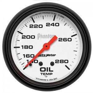 138.14 Autometer Phantom Series 6 Ft. Mechanical Oil Temperature Gauge (2-5/8") 5841 - Redline360