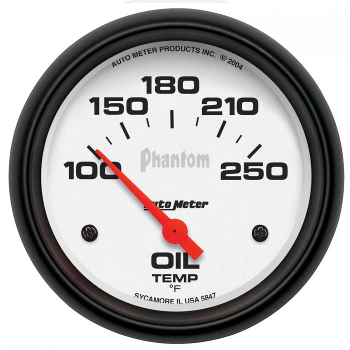 98.39 Autometer Phantom Series Air-Core Oil Temperature Gauge (2-5/8