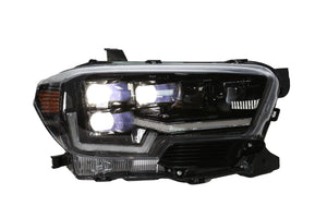 Winjet Renegade Projector Headlights Toyota Tacoma (16-21) Full LED w/ LED Sequential DRL Light Bar