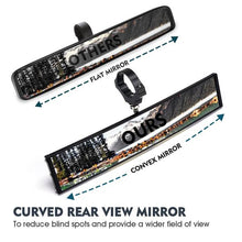 Load image into Gallery viewer, Xprite Curved UTV Rear View Mirror w/ Integrated LED Lights &amp; Switch for 1.75"-2" Rollbars - UTV-CM-G11 - 9 Inch Alternate Image