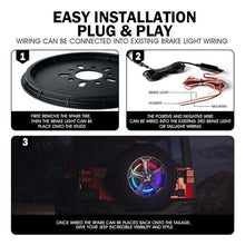 Load image into Gallery viewer, Xprite Spare Tire RGB LED Brake Light Jeep Wrangler JK (2007-2018) JL (2018-2020) 14" with Remote Control - TL-UNI-WHEEL-G2 - Default Title Alternate Image