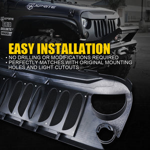 129.99 Xprite Beast Grill Jeep Wrangler JK (07-18) w Removable Steel Mesh - Redline360