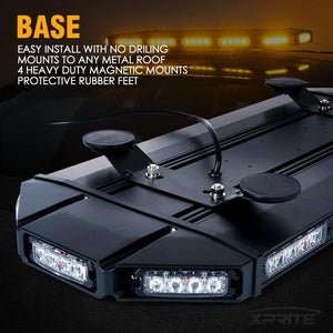 265.49 Xprite Black Hawk 27" Professional LED Stealth Low Profile Roof Top Strobe Light Bar - Amber/White-Amber/Mixed/Blue - Redline360