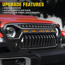 Load image into Gallery viewer, 161.99 Xprite Black Gladiator Grille Jeep Wrangler JL/JT (2018-2020 ) w/ Amber LED Running Lights - ZS-0106K-JL - Redline360 Alternate Image