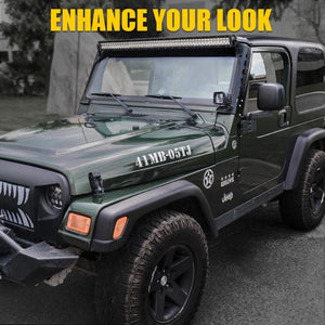 89.99 Xprite Light Bar Mounting Brackets w/ Lower Jeep Wrangler TJ LJ (1997-2006) Mamba Series Front Windshield 50" - WLB-0028-G1 - Redline360