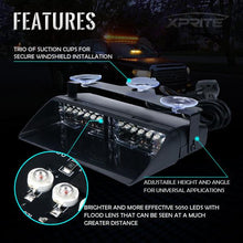 Load image into Gallery viewer, Xprite Dash/Windshield LED Strobe Lights [Undercover Series] Multiple Light Color Option - Blue Alternate Image