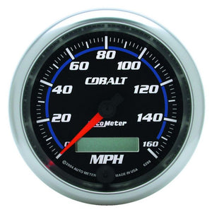 323.63 Autometer Cobalt Series Electric Air-Core Speedometer Gauge 0-160 MPH (3-3/8") Bright Anodized Silver - 6288 - Redline360