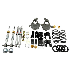 655.89 Belltech Lowering Kit Chevy Silverado / GMC Sierra Ext and Crew Cab (07-13) Front And Rear - w/o or w/ Shocks - Redline360