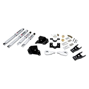 546.76 Belltech Lowering Kit Chevy Silverado / GMC Sierra Ext Cab w/ Factory Front Torsion bar (05-06) Front And Rear - w/ or w/o Shocks - Redline360