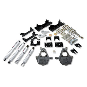 546.76 Belltech Lowering Kit Chevy Silverado / GMC Sierra Ext Cab w/ Factory Front Torsion bar (05-06) Front And Rear - w/ or w/o Shocks - Redline360