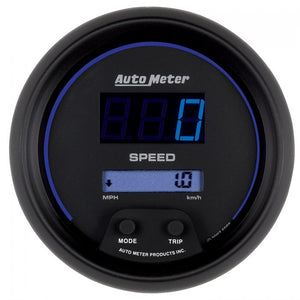 295.56 Autometer Cobalt Series Digital Speedometer Gauge 0-260 MPH (3-3/8") Black - 6988 - Redline360